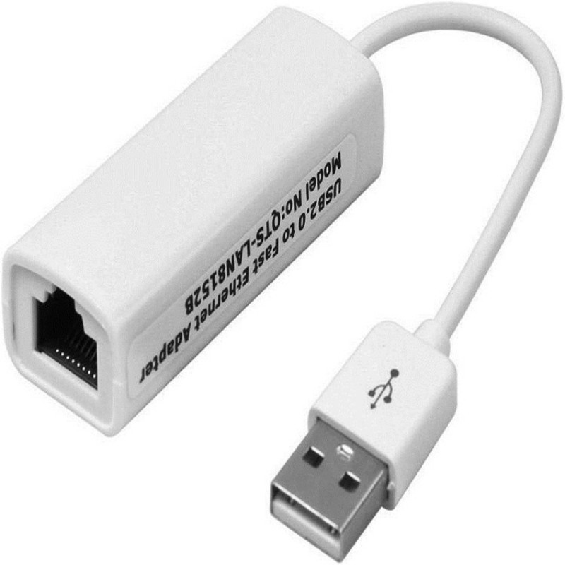 Adapter Kartu Jaringan Lan Ethernet Usb 2.0 Ke Rj45 10mbps Untuk Windows7,8,10,Xp Pc / Laptop