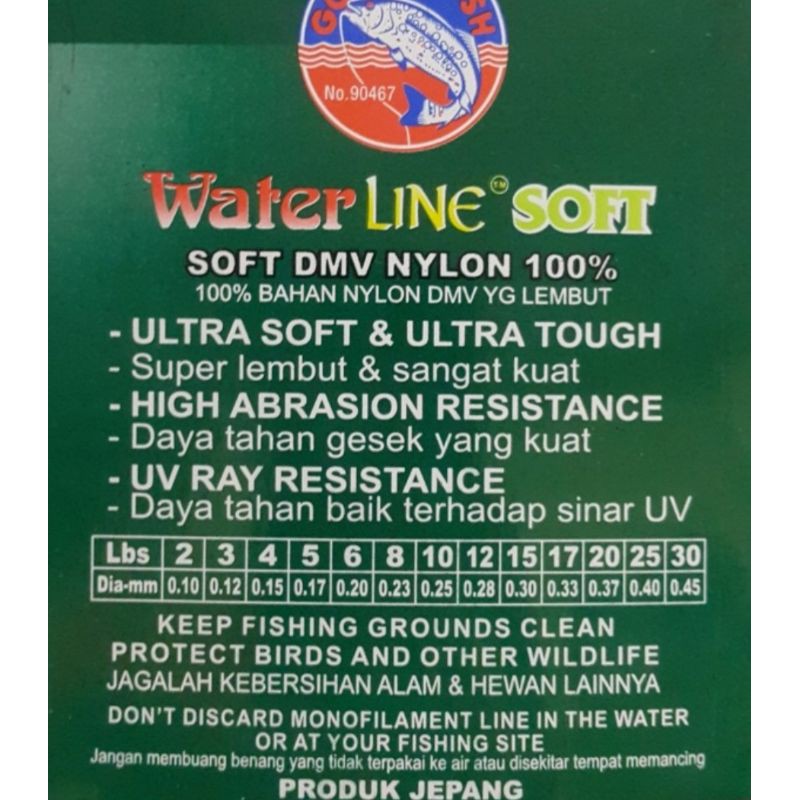 Senar pancing kuat Waterline Soft 150m