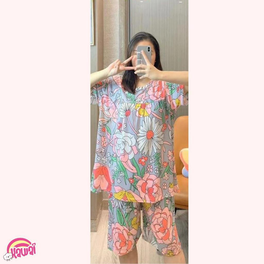 KAWAI BAJU TIDUR PIYAMA SETELAN 3PER4 JUMBO LD 125 OVERSIZED IMPORT