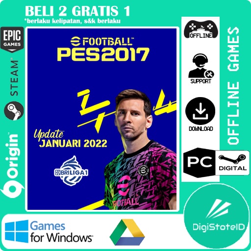 PC Games PES 2017 Update Patch 2022 + Liga 1