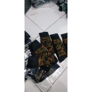 kaos kaki Harpist Outdoor loreng army Brimob &amp; kaos kaki TNI hitam polos tebal panjang dan tidak panas