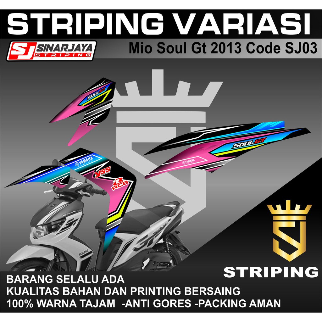 STRIPING VARIASI MIO SOUL GT 2013 SJ03 DESAIN RACING KEREN