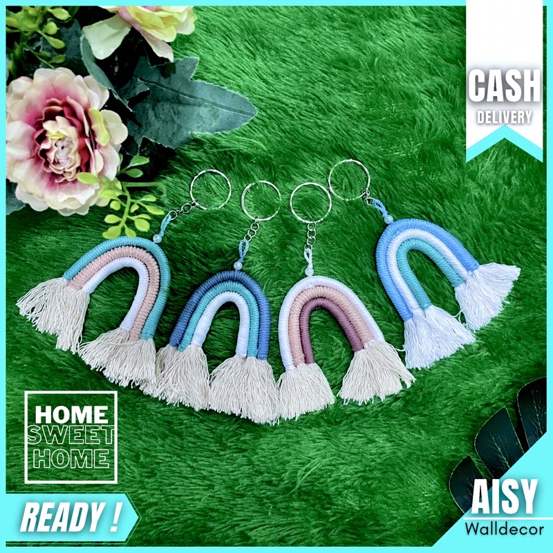 Ais.walldecor | GANTUNGAN KUNCI PELANGI MAKRAME