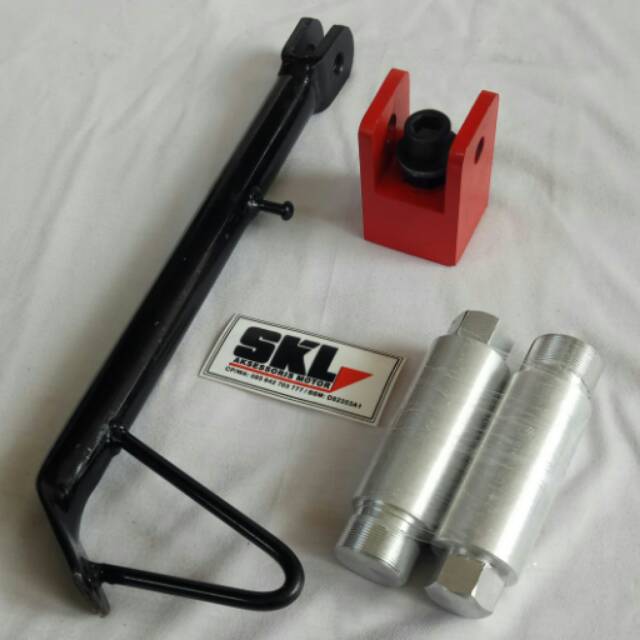 Standar samping panjang plus peninggi depan dan monoshock CB150R satu paket