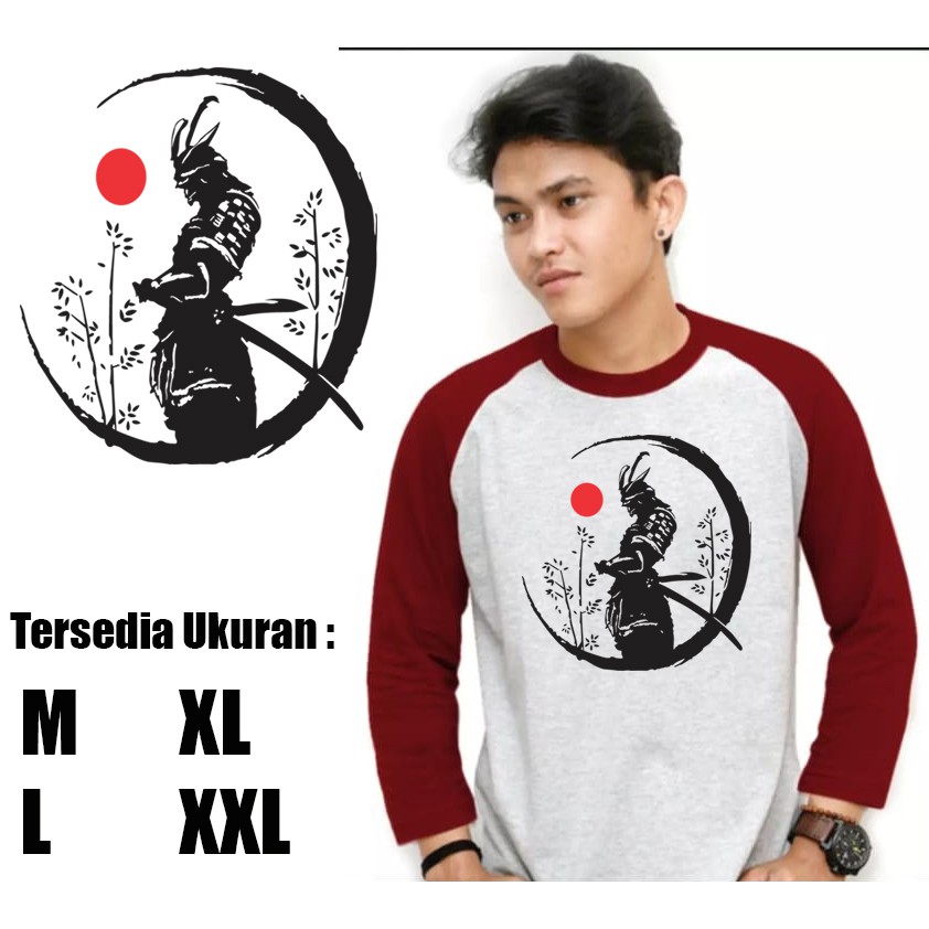 Myco | Kaos Raglan | Gambar Ronin | Kaos lengan panjang | Atasan Pria | Ukuran M - L - XL - XXL