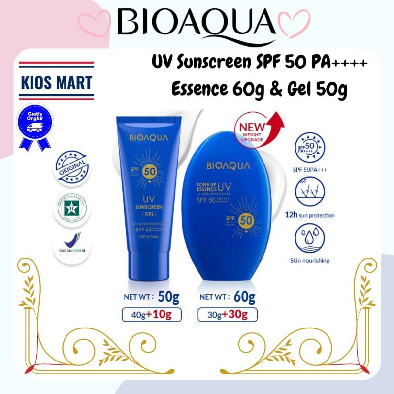 Bioaqua UV Sunscreen Gel 50g &amp; Sunscreen Essence 60g SPF 50 PA++++
