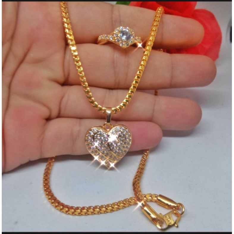 COD'kalung perhiasan wanita termewah free cincin,kalung titanium wanita,kalung perhiasan wanita terbaru, perhiasan mirip mas asli, perhiasan berlapis emas 24 k,kalung wanita import