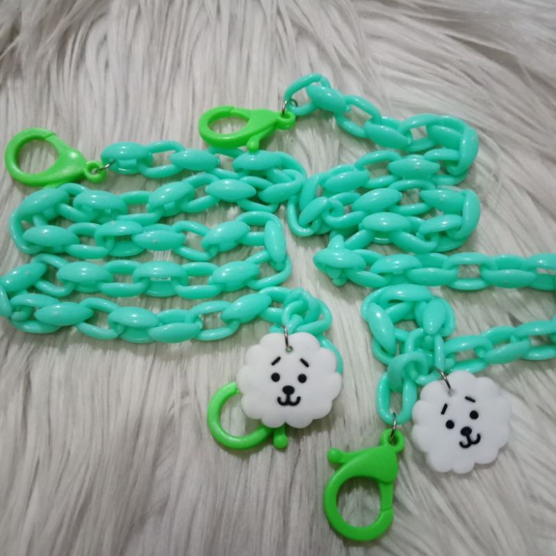 tali strape masker rantai besar warna hijau tosca rj