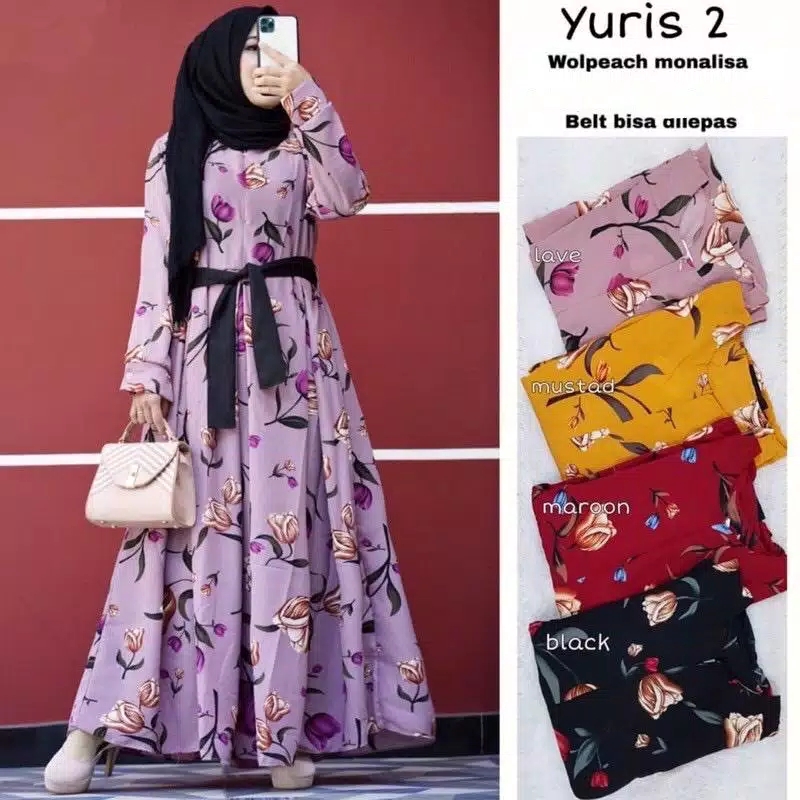 [MURAH] S M L XL XXL XXXL 5L | YURIS MAXI | DRESS MONALISA TULIP UKURAN JUMBO | KATUN MONALISA