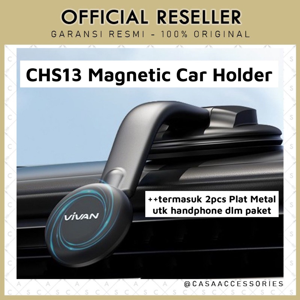 Vivan CHS13 Magnetic Car Holder Mobil Phone Dashboard Mount / Holder HP Mobil