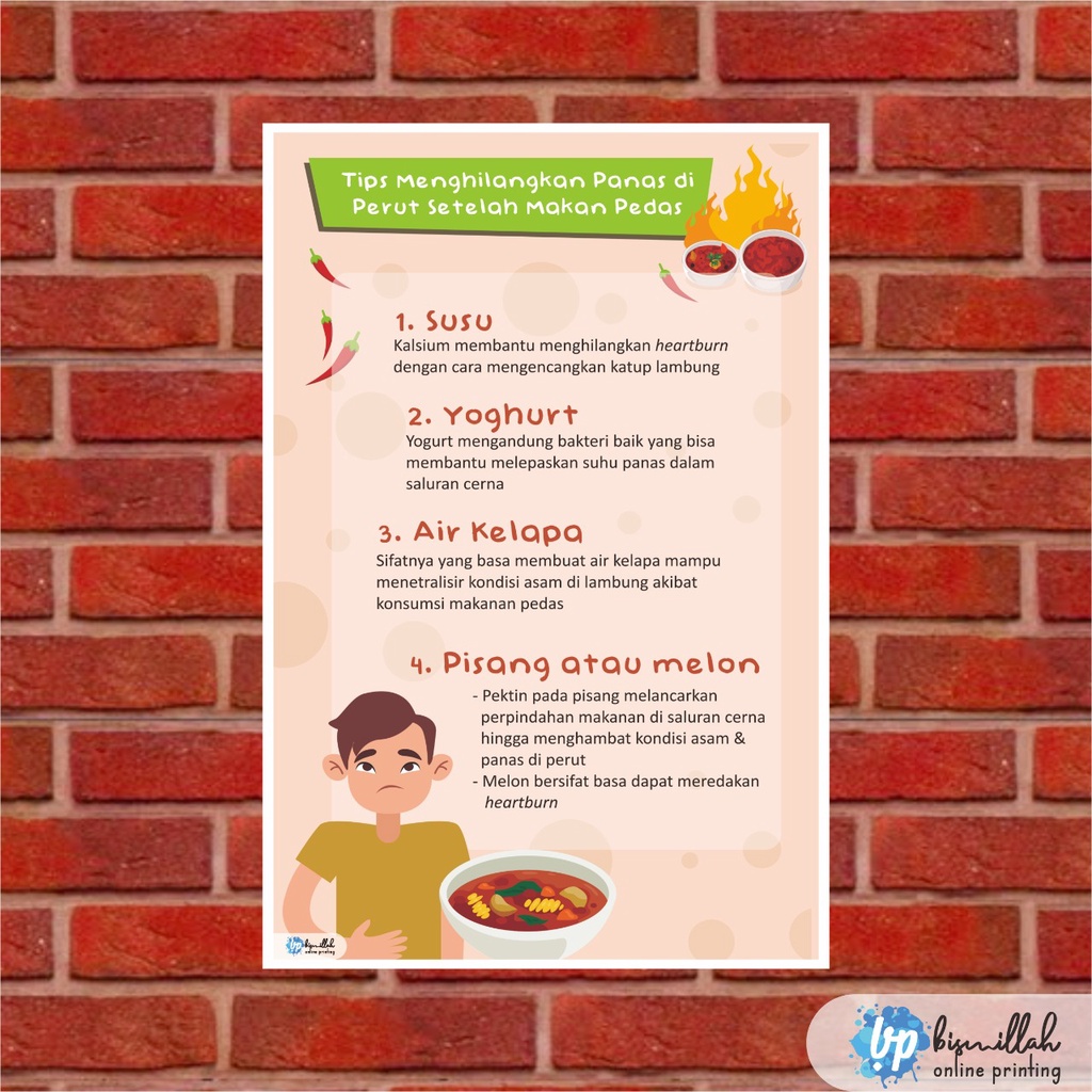 

Poster Kesehatan Tips Menghilangkan Panas di Perut Setelah Makan Pedas