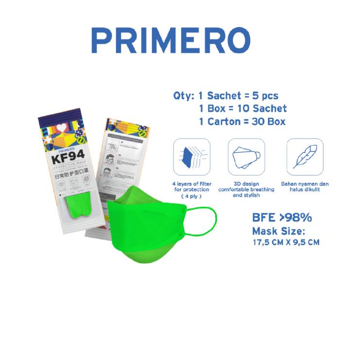 Primero Masker KF94 4Ply Idul Fitri Edition - 1 box isi 10pcs