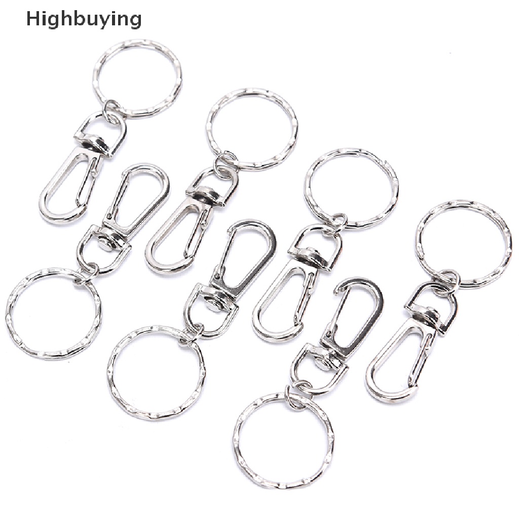 Hbid 10Pcs Ring Gantungan Kunci DIY Ukuran 25mm