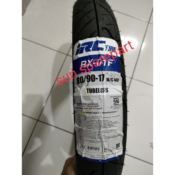 BAN LUAR IRC 80 90 17 TUBELESS SUPRA X125 KHARISMA REVO ABS BLADE JUPITER Z BURHAN VEGA R ORIGINAL I