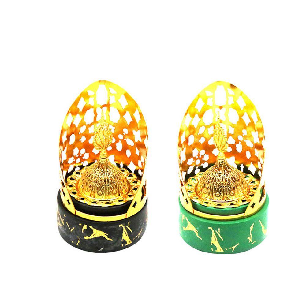 R-flower Metal Incense Burner Portable Luxury Buddhism Gaya Arab Dekorasi Rumah Tempat Dupa Emas