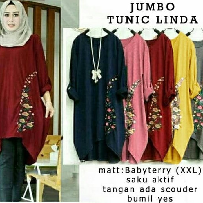 Fashion Muslim 2020 Cocok Buat Liburan Ke Pantai Monellina Fa AY830 Tj 56313 Baju Tunik Jumbo