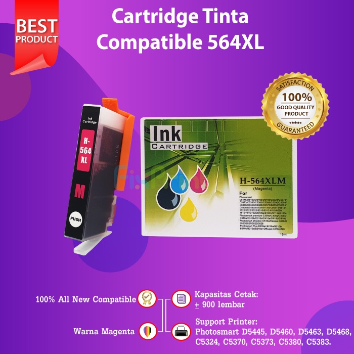 Tinta Compatible 564XL 564 Black Cyan Magenta Yellow