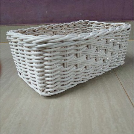 keranjang persegi panjang rotan medium penyimpanan 24x14x10 cm