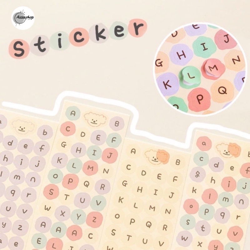 

READY | Sticker huruf aesthetic | Sticker alphabet bear pastel