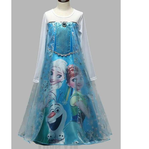 ★ Baju Dress Kostum Frozen Gambar Elsa Dan Anna ❋