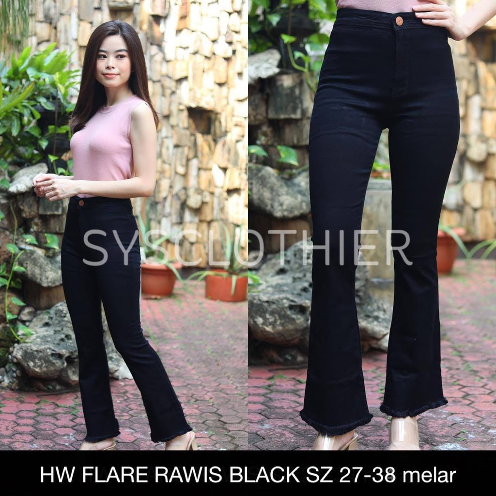 CELANA JEANS WANITA HW FLARE RAWIS SERIES