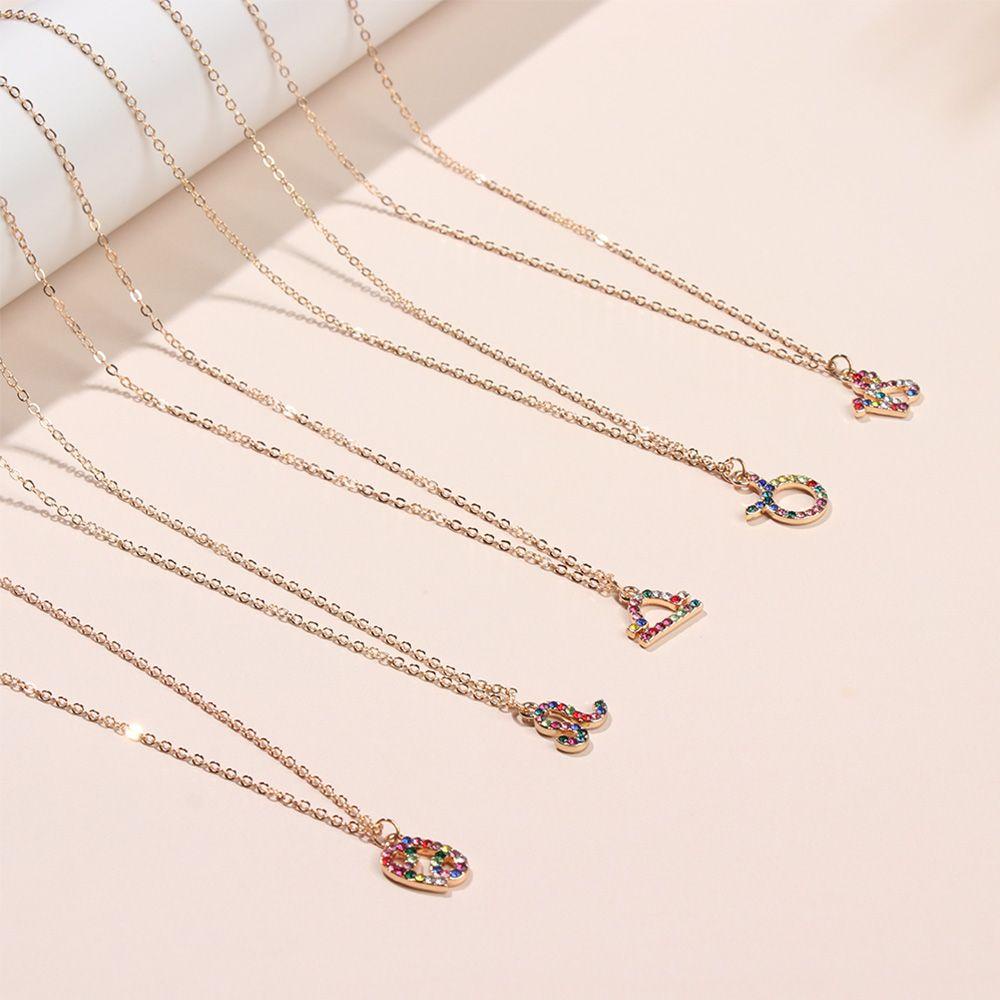 Perhiasan Kalung Horoskop Nanas12 Warna-Warni Leo Rasi Bintang Kristal