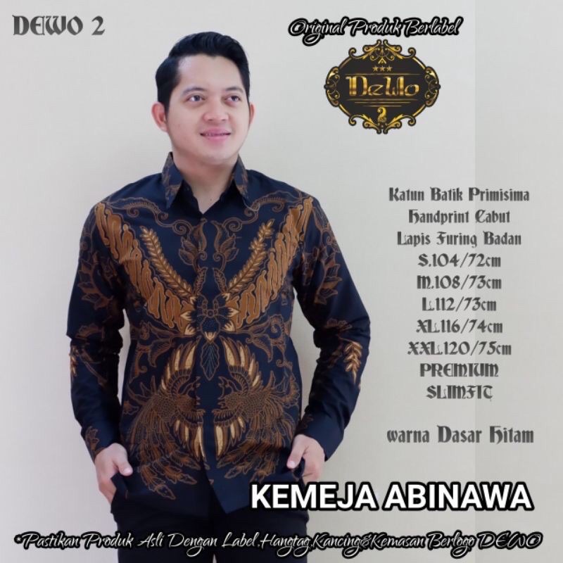 BATIK PRIA ABINAWA FULL FURING KATUN HALUS SIZE S-XXXL HIGH QUALITY