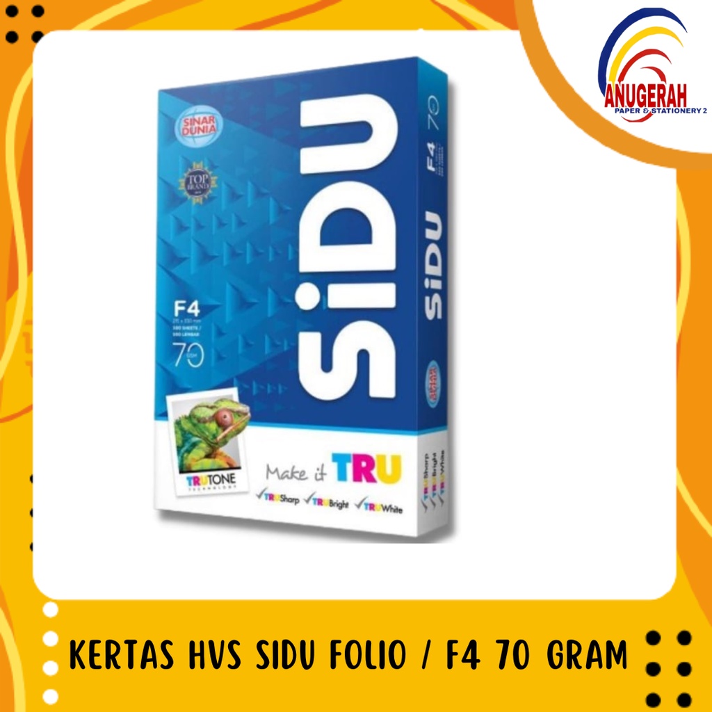 

Kertas HVS Sidu / HVS Sinar Dunia Folio F4 70 Gr (RIM)