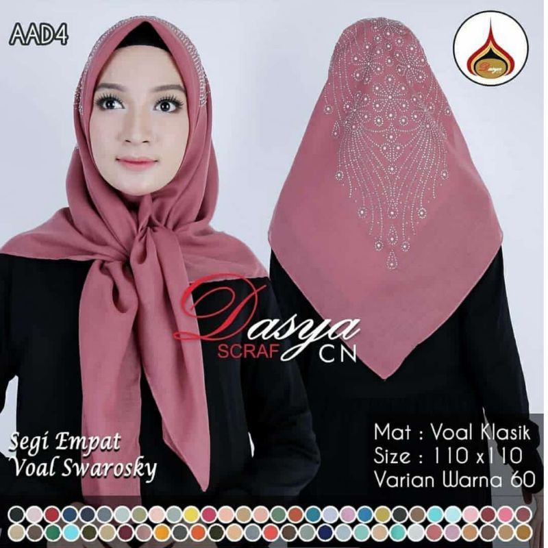 JILBAB SEGIEMPAT RENDA / SEGIEMPAT PAYET / SEGI EMPAT AZARA SCARF / HIJAB AZARA SCARF / KERUDUNG