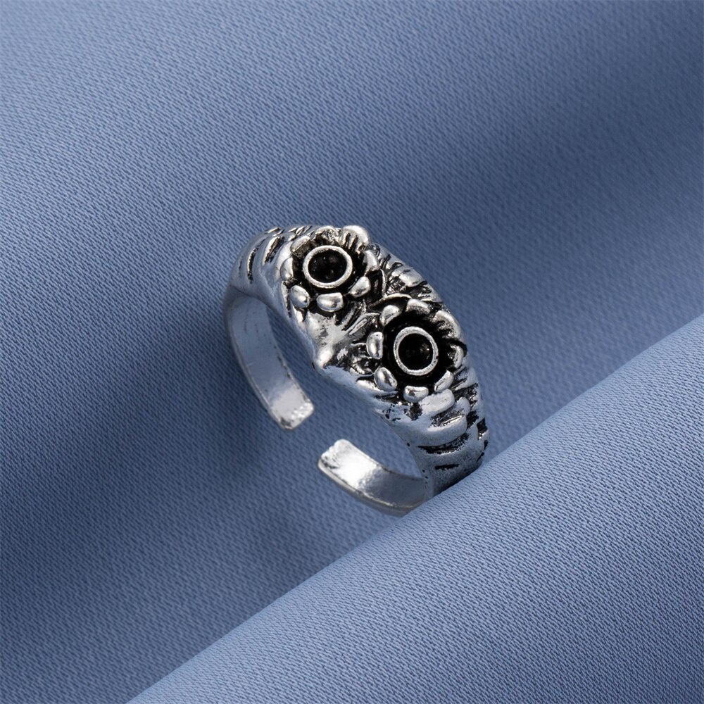 Vintage Punk Animal Geometry Open Knuckle Ring For Female Male Owl Snake Butterfly Metal Charm Ring Fashion Jewelry