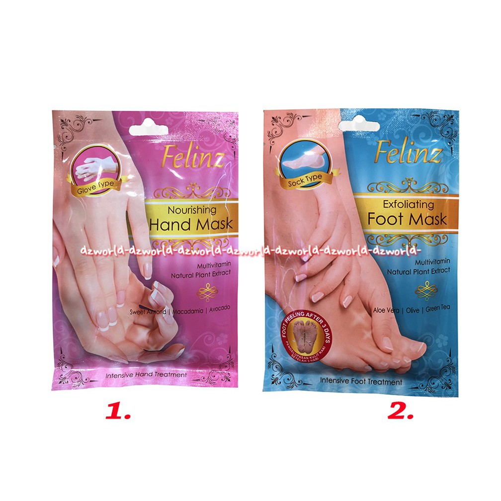 Felinz Nourishing Hand Mask Exfoliating Foot Mask Masker Kaki Masker Tangan Agar Lebih Lebih Lembut Halus Felins Fellinz Felinzs Handmask Footmask Fellinz Model Kertas Sarung Tangan Kaki