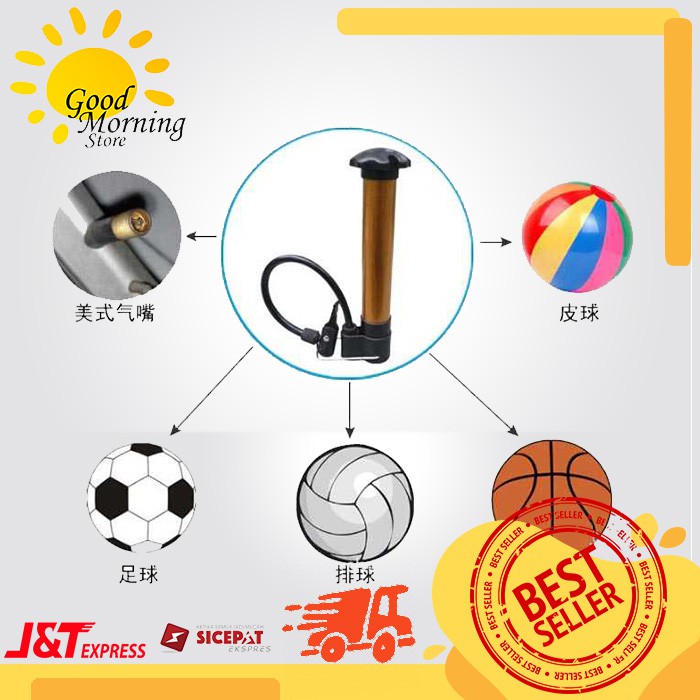 Pompa Angin Mini Portable Ban Sepeda Bola Pompa Angin Kaki - GMS234