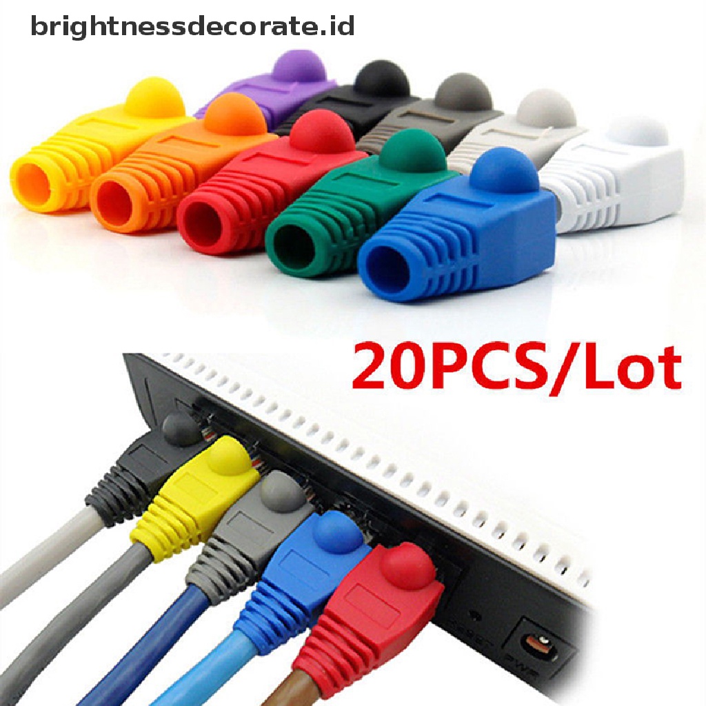 20pcs Tutup Adapter Konektor Kabel Jaringan Rj45 8p8c Untuk Kucing