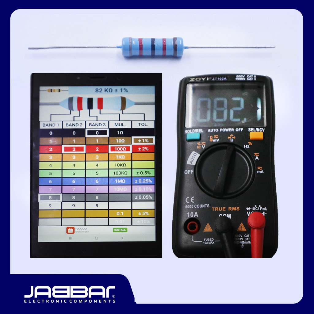 RESISTOR 82K OHM 2W 1% DIP - BIRU - 10PCS