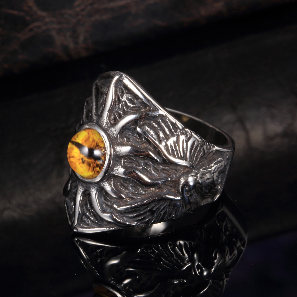 Cincin Bahan Stainless Steel Titanium Warna Kuning Untuk Pria