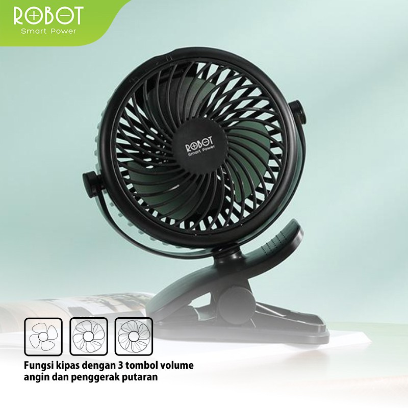 ROBOT RT-BF10 Portable Fan, Powerbank 2000mAh Mini Fan Kipas Angin Mini - Garansi Resmi 1 Tahun