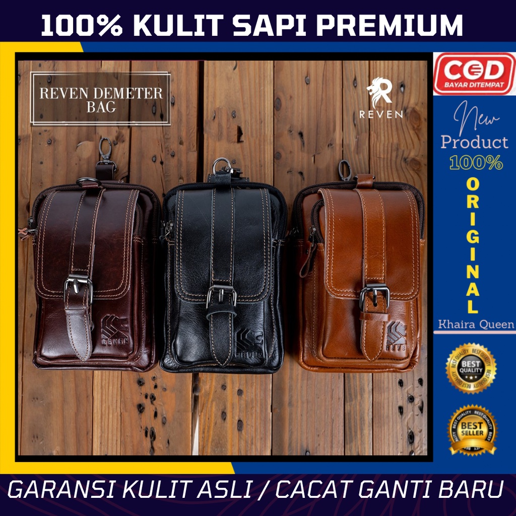 REVEN LEATHER - Demeter Waistbag /Handphone bag