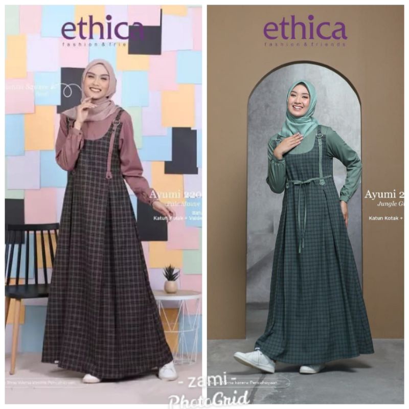 Ethica Ayumi 220 jungle green gamis best seller trendy