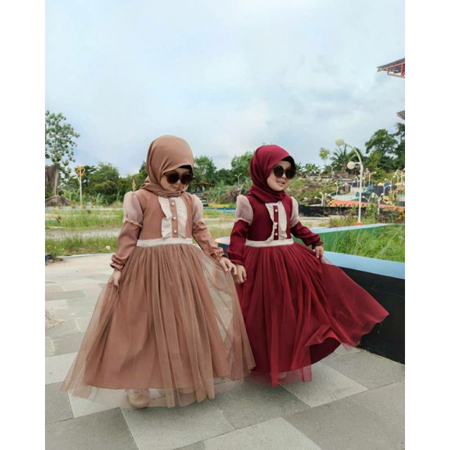 gamis anak/gamis pesta/gamis anak perempuan/dress anak/gamis couple ibu dan anak