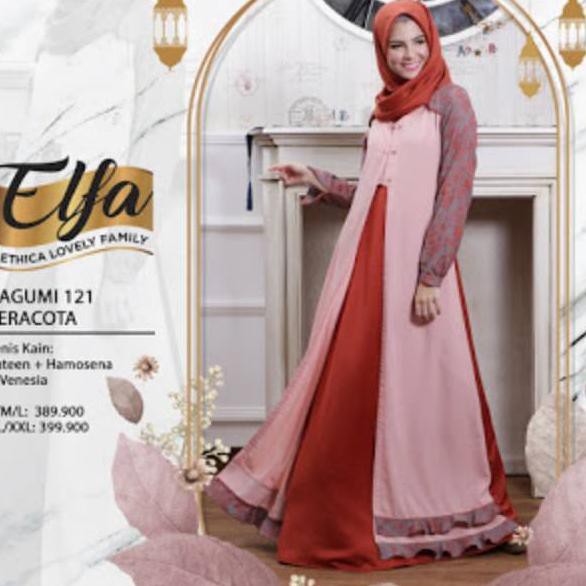 New  ( Elfa 104 Teracota ) Gamis Dewasa Ethica Kagumi 121 Teracota Kahfi 77 Kagumi kids 37 Kahfi kid