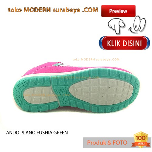 ANDO PLANO FUSHIA GREEN sepatu wanita kets casual sneaker