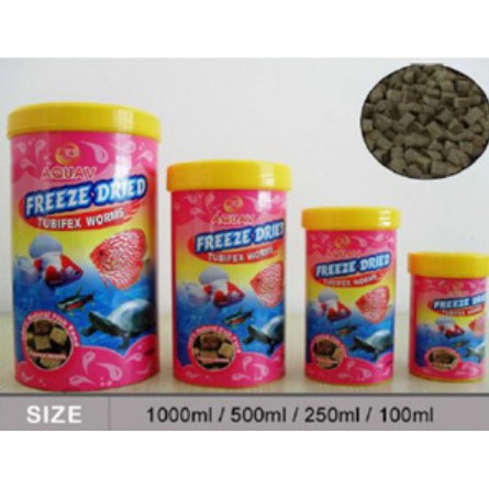 1000ml Tubifex Worm Freeze Dried Cacing Kering Pakan Ikan