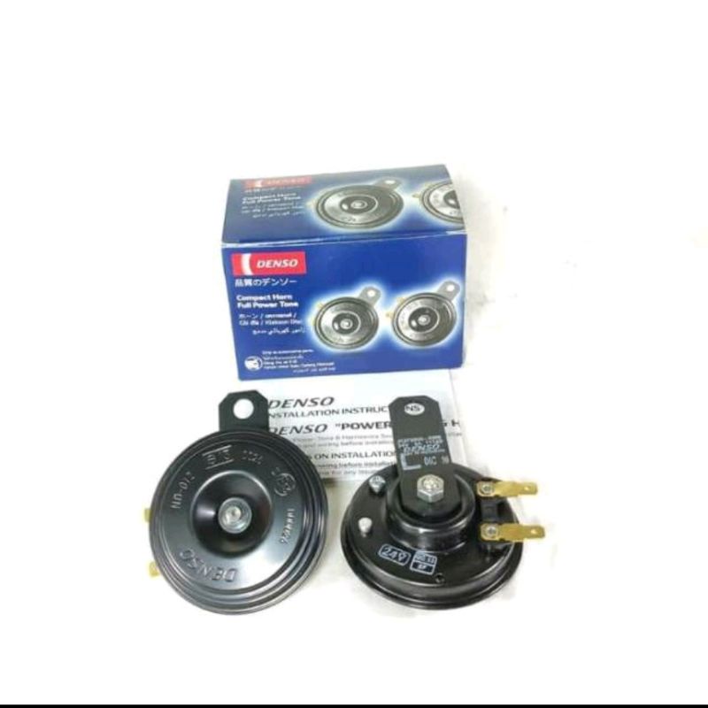 KLAKSON DENSO STEREO ISI 2  SUARA TIN AVANZA KIJANG SET 2PC HIGH LOW DOUBLE DISC MOTOR MOBIL  ORIGIN