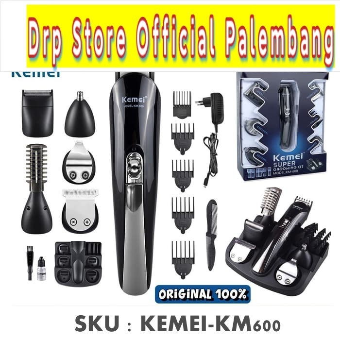 KM-600 KEMEI ALAT CUKUR 6 IN 1 LISTRIK RAMBUT JENGGOT CLIPPER SHAVER