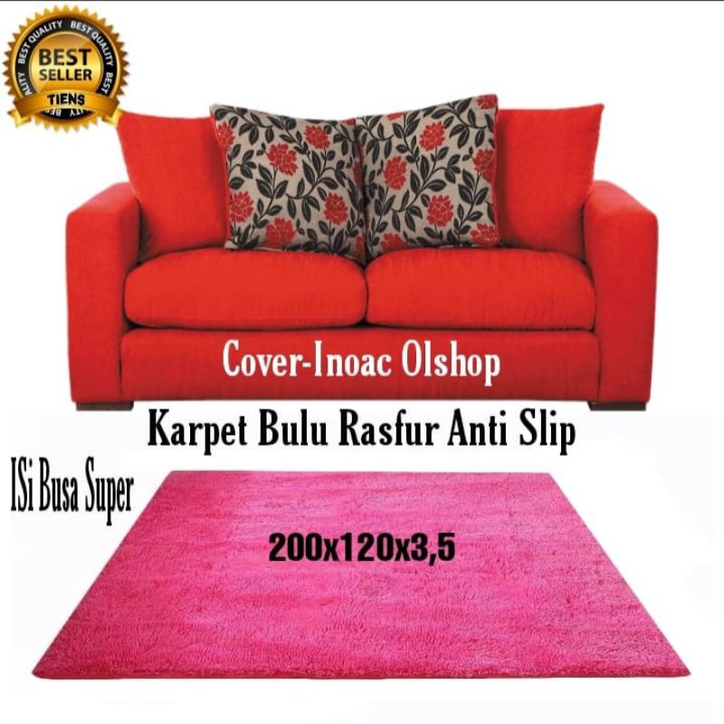 Kasur lantai Isi Busa/karpet bulu rasfur(200x120x3,5) lembut murah