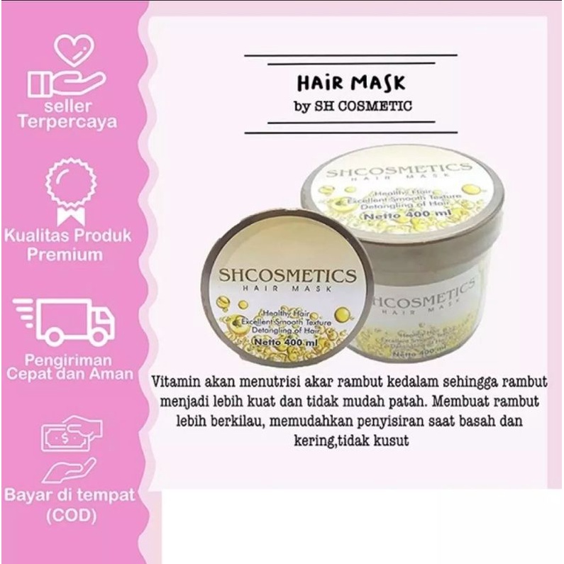 SHCOSMETICS HAIR MASK 24K 400ML BPOM - MASKER RAMBUT 24K SHCOSMETICS