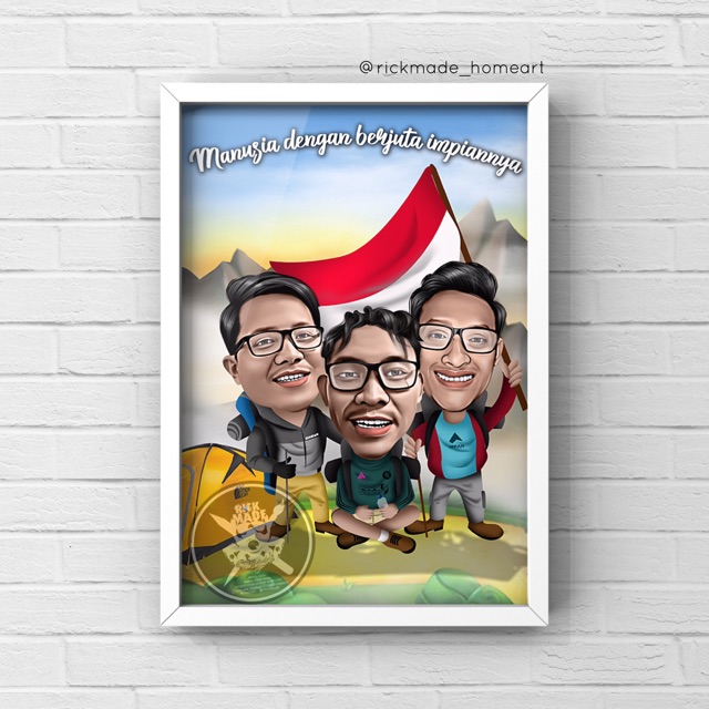 

Kado Karikatur 3D (Triple) + Figura