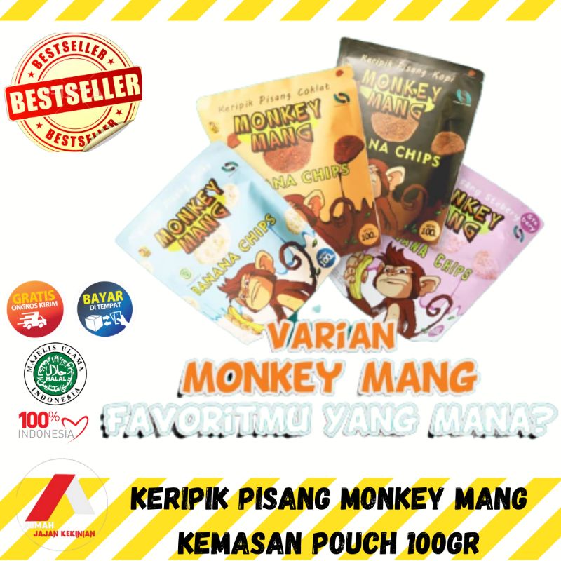 KERIPIK PISANG / CEMILAN KERIPIK PISANG/ BANANA CHIPS MONKEY MANG