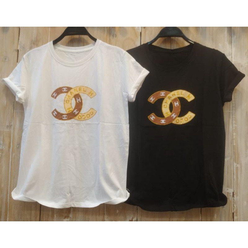 NEW KAOS CHANEL GOLD  02 HP / KAOS WANITA MURAH /KAOS MURAH