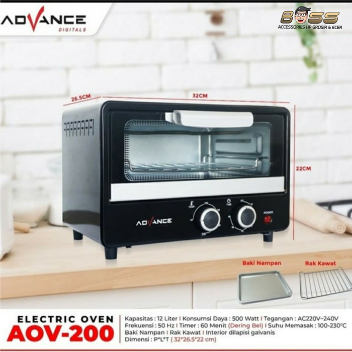 OVEN LISTRIK ADVANCE 12 LITER AOV-200 MICROWAVE ADVANCE